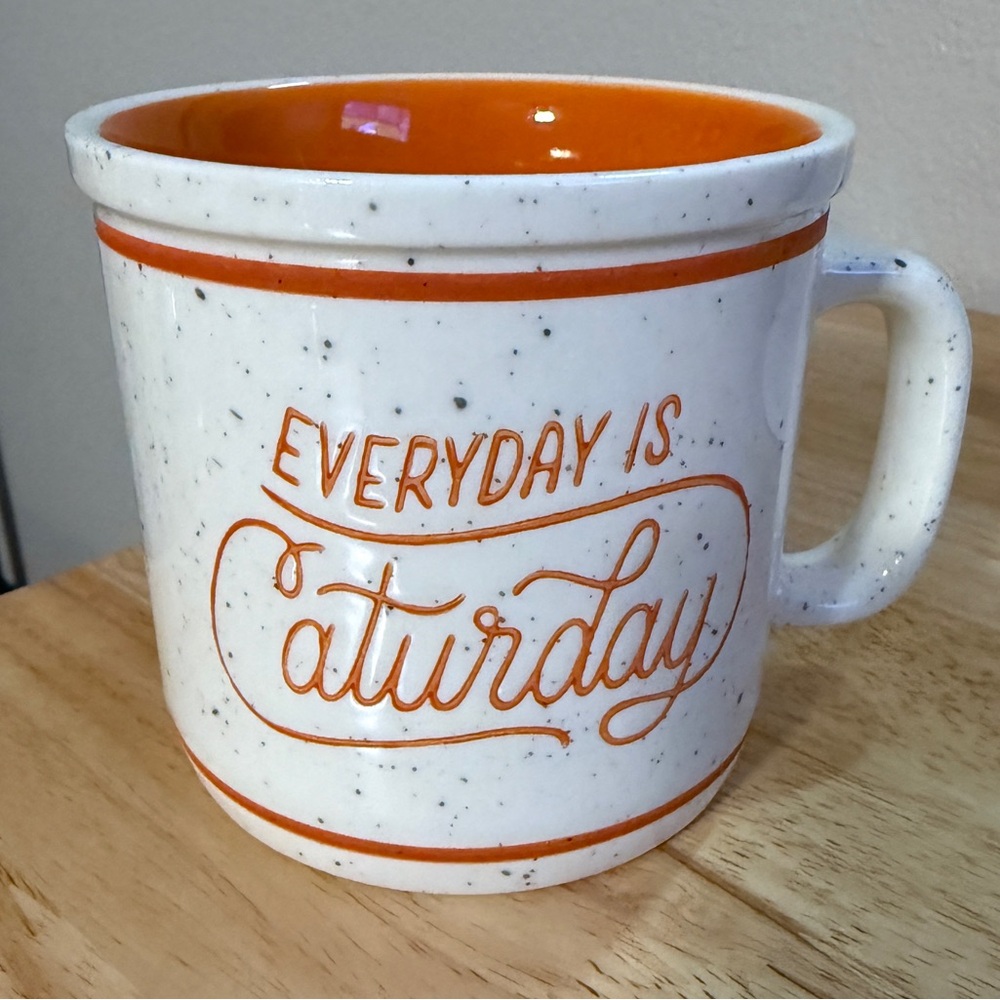 Everyday Is Caturday Mug, Hallmark Orange and White Cat Lover Coffee Cup